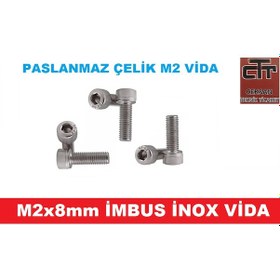 Resim M2 İmbus İnox Paslanmaz Vida M2x8 48 ADET 