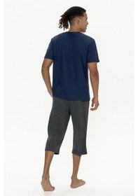 Resim U.S. Polo Assn. U.s Polo Assn. 18887 Erkek Kısa Kollu Bisiklet Yaka Kapri Pijama Takımı-lacivert Lacivert 