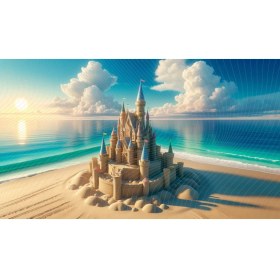 Resim Venspor Büyüleyici Kumdan Kale ve Deniz Arkaplan Çocuk Odası ve Fotoğraf Stüdyosu Için 200 x 150 cm Duvar Örtüsü Fon 