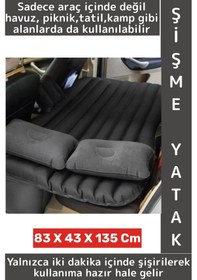 Resim Wintoup Özel Üretim Konforlu Araba Yatağı Outdoor Kamp Piknik Havuz Pompa Hediyeli Araç İçi Şişme Yatak Seti Gri 