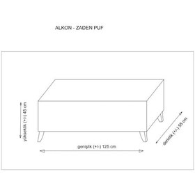 Resim Puf - Koyu Gri 