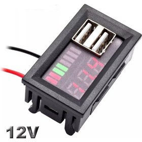 Resim Dijital Voltmetre Ekranlı 5v 2a Usb İos Uyumlu-android Çıkışlı 12v Akü Kapasite Göstergesi 