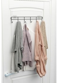 Resim Zabata Yapışkanlı Metal Duvar Elbise Askılığı Kapı Arkası Askılık Portmanto Organizer Askıı Siyah 