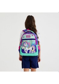 Resim Coral High Kids Mor Su Yeşili Unicorn Desenli Üç Bölmeli Okul Sırt Çantası 23487 