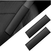 Resim 2 Adet Araç Emniyet Kemeri Pedi, Çıkarılabilir Emniyet Kemeri, Omuz Koruyucu, Deri Emniyet Kemeri, Omuz Yastığı, Yetişkinler ve Çocuklar Için (Siyah) 