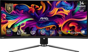 Resim 34.2 MSI MAG 341CQP QD-OLED 3440x1440 (UWQHD) 21:9 Curved 1800R QD-OLED 175HZ 0.03MS FreeSync Premium PRO Gaming Monitor 