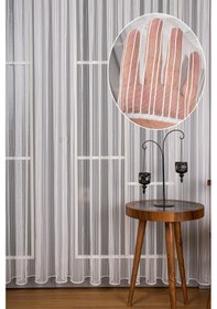 Resim Zincir Çizgili Tül Perde 