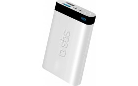 Resim Sbs Intelligent Fast Charge 10.000MAH 2xusba + Type-C Çıkışlı LED Göstergeli 2m Type-C To Type-C Kablolu Powerbank Beyaz 