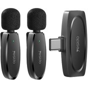 Resim Rogfer Yesıdo Kr13 Type-c Alıcılı Çift Düşük Gecikmeli Kablosuz Yaka Mikrofonu Siyah 