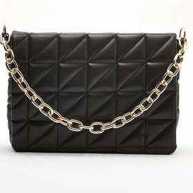 Resim Lifonbag Kadın Siyah Kapitoneli Çapraz Zincir Askılı Telefon Çantası 