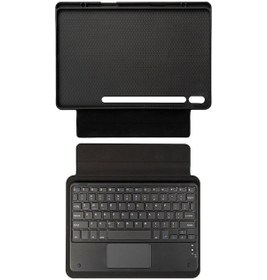 Resim Samsung Galaxy Uyumlu Tab S7 Fe Lte -t737-t736-t733-t730 Border Bluetooh Bağlantılı Standlı Klavyeli Kılıf 