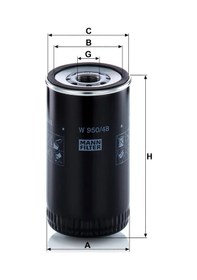 Resim W 950/48 - Yağ Filtresi - Mann Fılter 