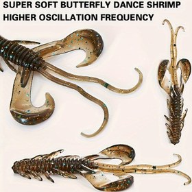 Resim 10 adet TPE Yumuşak Yüzen Karides Balıkçılık Yemleri, 3.7g Salınımlı Swimbait'ler, Kese Paketli, Kurşunsuz, Babalar Günü için İdeal - Kahverengi 