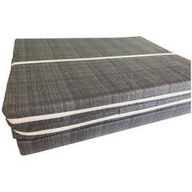 Resim Katlanır Yatak Yer Yatağı Sünger Yatak Tek Kişilik 80x180 Gri Siyah Çizgili 