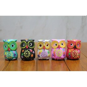 Resim Ahşap 5'li Baykuş Seti Model 2 - 9050070161690do 