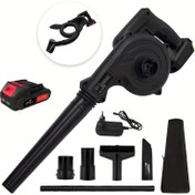 Resim Mini Üfleyici, 2'si 1 Arada ile/ 21V 2.0Ah Pil Ekranı Lityum Pil 420 CFM 150 MPH Küçük Montaj Gerektirmeyen Vakum, Şişirme, Yaprak Üfleme, Toz Temizliği, Araba, Bilgisayar Ana Çerçevesi, Kolay Kullanım DIY Tutkunları için Kompakt Üfleyici, Sıkıntılı Köşeler ile 7 Süpürme Aksesuarı 