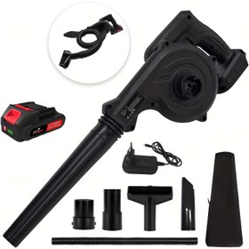 Resim Mini Üfleyici, 2'si 1 Arada ile/ 21V 2.0Ah Pil Ekranı Lityum Pil 420 CFM 150 MPH Küçük Montaj Gerektirmeyen Vakum, Şişirme, Yaprak Üfleme, Toz Temizliği, Araba, Bilgisayar Ana Çerçevesi, Kolay Kullanım DIY Tutkunları için Kompakt Üfleyici, Sıkıntılı Köşeler ile 7 Süpürme Aksesuarı 