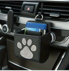 Resim Meridiangoods Kedi Pençesi Kristalli Araç Havalandırma Gözü Saklama Organizer 