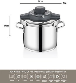 Resim Amboss 4-6 Litre Matik Düdüklü Tencere Seti (Gri) OCE-1752 