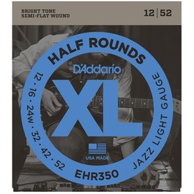 Resim D'Addario EHR350 XL Half Rounds Elektro Gitar Teli - Jazz Light (12-52) 
