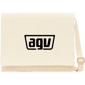 Resim Agv Text Logo Krem Postacı Çantası - Krem 