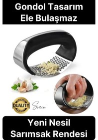 Resim Premium Kolay Kullanımlı Yeni Nesil Sarımsak Rendesi Zencefil Öğütücü Ezici Paslanmaz Çelik Gondol Çok Renkli 