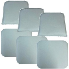 Resim Knsz minder seti 3 lü zng&mğr&uslu byz suni deri tel bar sandalyesi oturma ve sırt minderi set 