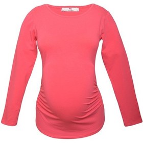 Resim Luvmabelly 2301-2309 Pamuklu Uzun Kollu Hamile T-shirt-pembe 
