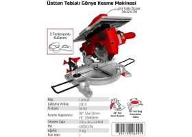Resim 210 mm Üstten Tablalı Gönye Kesme Testere Makinesi 