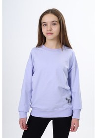 Resim Toontoy Kız Çocuk Baskılı Sweatshirt Koyu Mavi 