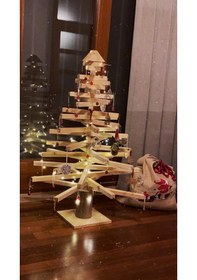 Resim Ahşap Yılbaşı Ağacı Noel Ağacı 