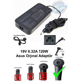 Resim Asus Uyumlu 19V 6.32A 5.5x2.5Mm 120W Slim Model Laptop Şa 