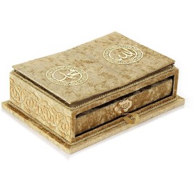 Resim ihvan online Masa Üstü Rahleli Kadife Kaplı Sandıklı Kuranı Kerim Seti - Rahiya Serisi Gold 