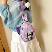 Resim Sanrio Kuromi & Hello Kitty Çapraz Çanta - Ayarlanabilir Askılı Sevimli Karikatür Tasarım, Hayvan Baskısı, Günlük Kullanım İçin Mükemmel - Yıkanabilir Naylon, Şeftali/Beyaz/Pembe/Kırmızı 