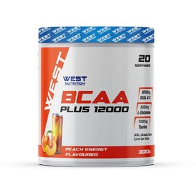 Resim West BCAA Plus 12000 Glutamin Taurin 300g Şeftali Enerji Aromalı Kompleks Amino 