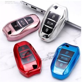 Resim Peugeot Uyumlu 3008 Süperlüx Parlak Anahtar Kılıfı 