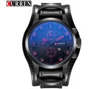 Resim Folinda Curren Erkek Spor Saati 8225 - Büyük Kadranlı, Siyah Kasa Ve Kordon, Kırmızı İçerik, Dayanıklı Tasarım Siyah 