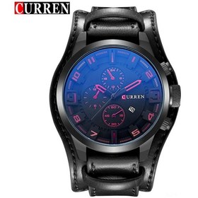 Resim Folinda Curren Erkek Spor Saati 8225 - Büyük Kadranlı, Siyah Kasa Ve Kordon, Kırmızı İçerik, Dayanıklı Tasarım Siyah 