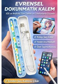 Resim Lenovo Tab M10 Tb328fu Uyumlu Rainbow Tablet Stylus Kalem Seti Yedek Uçlu 