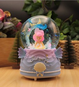 Resim Deniz Kızı Işıklı Ve Müzikli Kar Küresi Büyük Boy - 1 