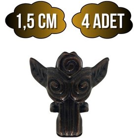 Resim Melek 1.5cm Metal Ayak Çeyiz Ve Hediye Kutusu Mobilya Ayağı 1.5cm Bronz 4 Adet Bronz 