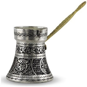Resim Sekiz Fincanlık İşlemeli Kalın Bakır Cezve 600 Ml 