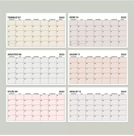 Resim Boho Renk Aylık Planlama Masa Takvimi, 2027 Takvim, Minimalist Fonksiyonel Takvim - Kırmızı Renk 