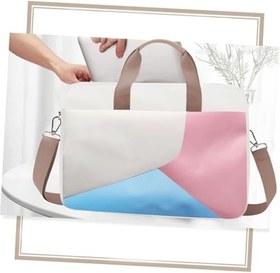 Resim Microcase Lenovo Yoga Tab Plus 12.7 inch için Tablet Çantası 2 Bölmeli AL4227 Krem Pembe Mavi 