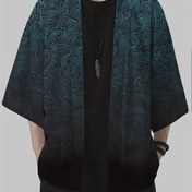 Resim Erkekler için Retro Tarz Desenli Bol Kesim Kimono - Hediye Değerinde Tasarım 