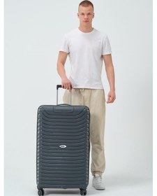 Resim Keo-plus Gri Büyük Boy Silikon Kırılmaz Pp Valiz Gri 