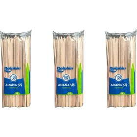 Resim Dolphin Bambu Ahşap Adana Çöp Şiş - 24 Cm. - 100'lü 3 Paket 
