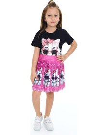 Resim My Kids Wear Sevimli Kedi Etek Tişört Şeftali 