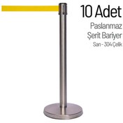 Resim İleri Trafik 10'lu Paslanmaz Şerit Bariyer - 304 Çelik 