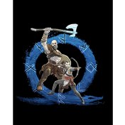 Resim God Of War Ragnarok Kratos Atreus Cartoon Büyük Sırt Patch Yama 